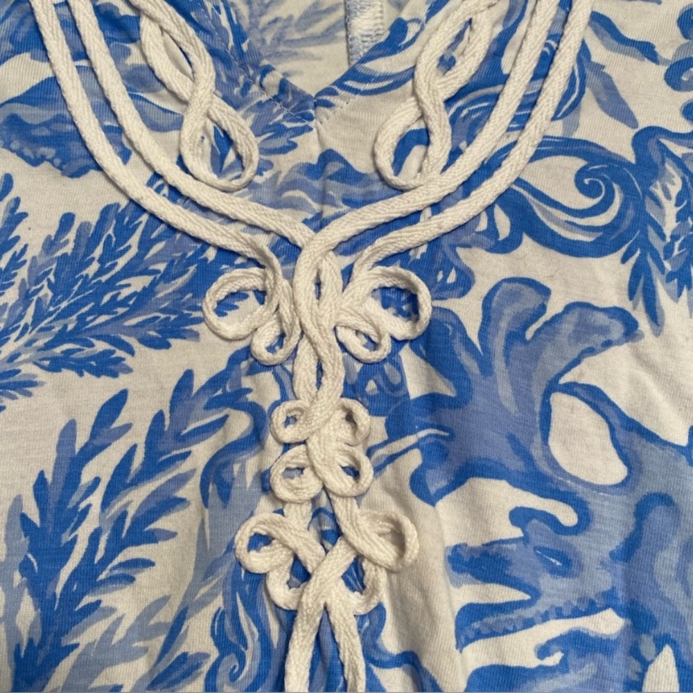 Lilly Pulitzer Brewster Sheath Cotton T-Shirt Dress Blue White Women XXS NWOT - Picture 8 of 11
